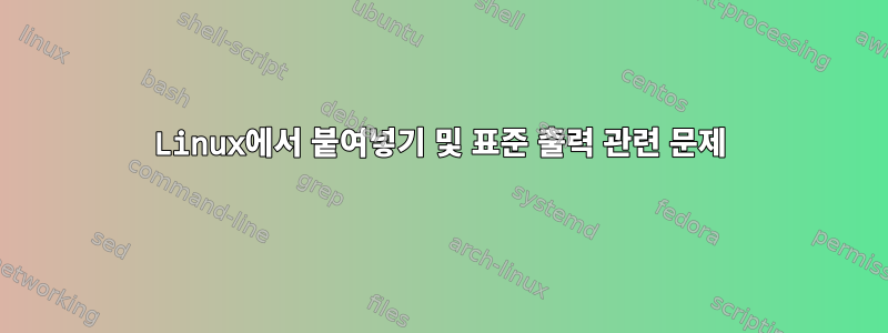 Linux에서 붙여넣기 및 표준 출력 관련 문제