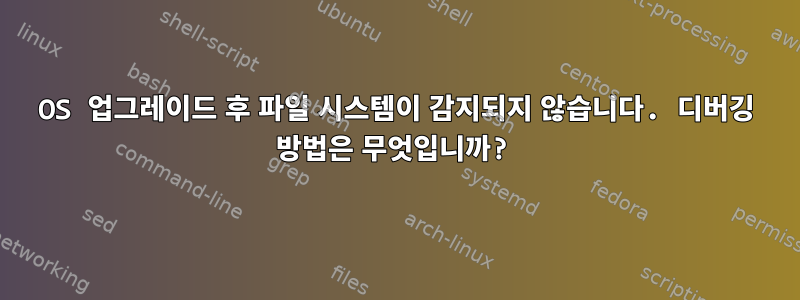 OS 업그레이드 후 파일 시스템이 감지되지 않습니다. 디버깅 방법은 무엇입니까?