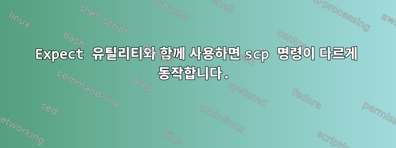 Expect 유틸리티와 함께 ​​사용하면 scp 명령이 다르게 동작합니다.