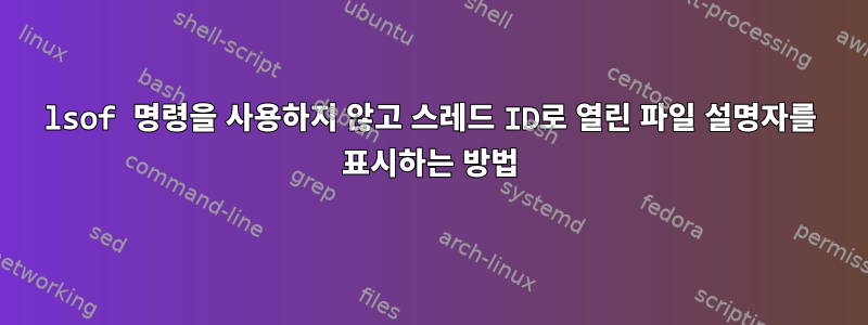 lsof 명령을 사용하지 않고 스레드 ID로 열린 파일 설명자를 표시하는 방법