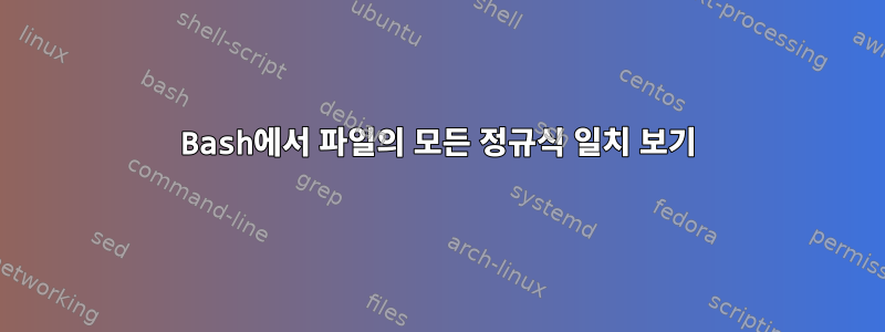 Bash에서 파일의 모든 정규식 일치 보기