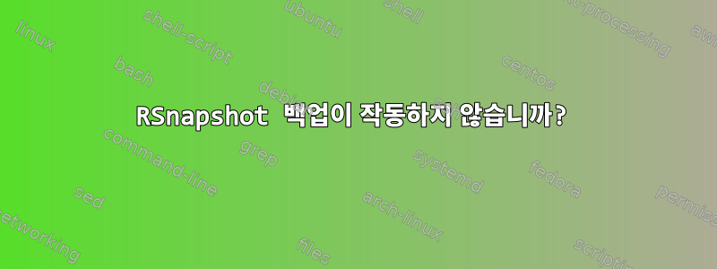 RSnapshot 백업이 작동하지 않습니까?