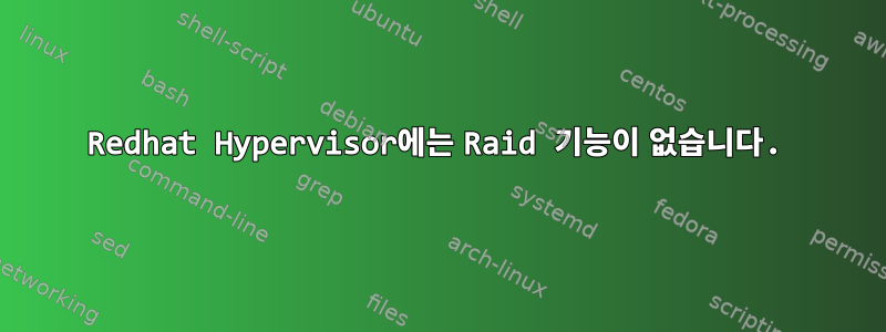 Redhat Hypervisor에는 Raid 기능이 없습니다.