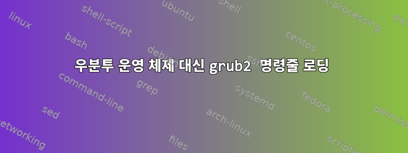 우분투 운영 체제 대신 grub2 명령줄 로딩