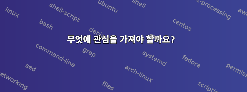 무엇에 관심을 가져야 할까요?