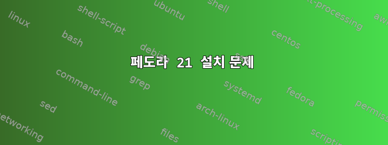 페도라 21 설치 문제