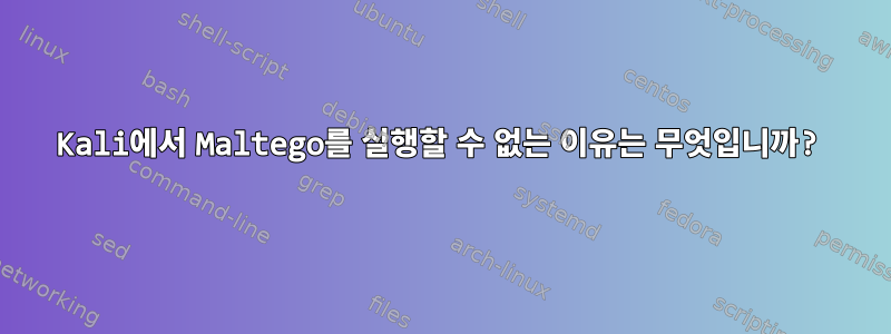 Kali에서 Maltego를 실행할 수 없는 이유는 무엇입니까?