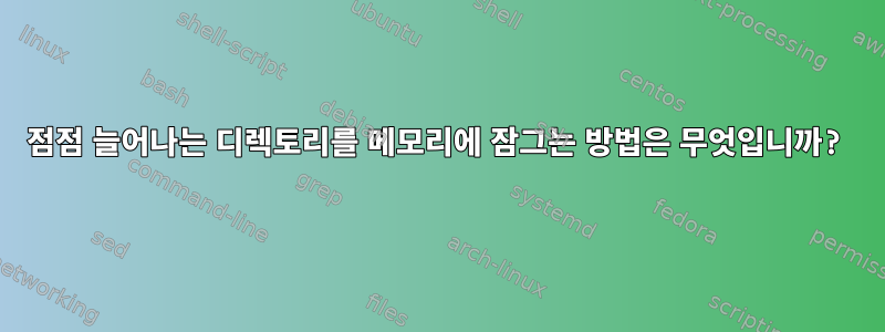 점점 늘어나는 디렉토리를 메모리에 잠그는 방법은 무엇입니까?