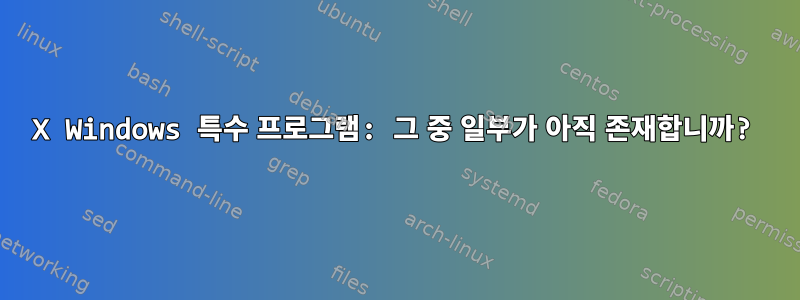 X Windows 특수 프로그램: 그 중 일부가 아직 존재합니까?