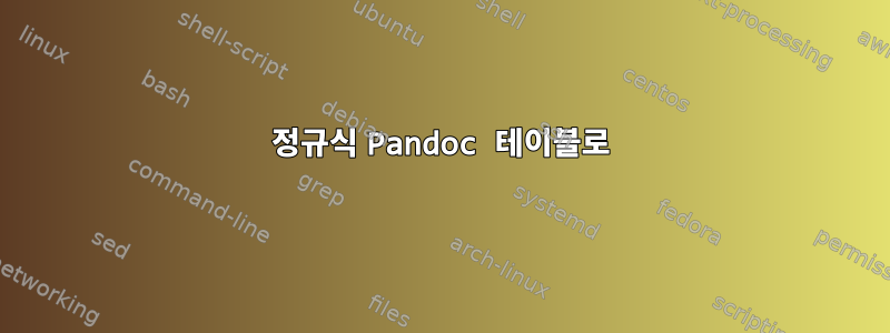 정규식 Pandoc 테이블로