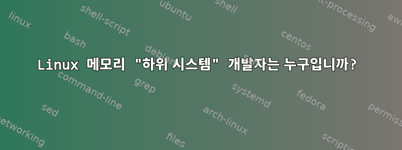 Linux 메모리 "하위 시스템" 개발자는 누구입니까?