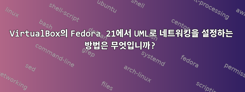 VirtualBox의 Fedora 21에서 UML로 네트워킹을 설정하는 방법은 무엇입니까?