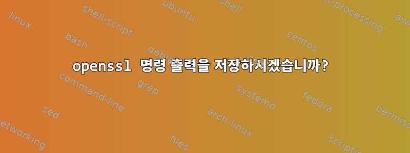 openssl 명령 출력을 저장하시겠습니까?