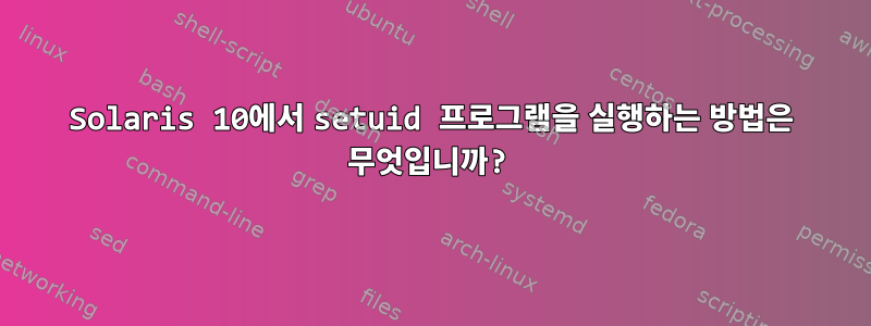 Solaris 10에서 setuid 프로그램을 실행하는 방법은 무엇입니까?