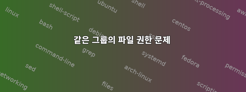 같은 그룹의 파일 권한 문제