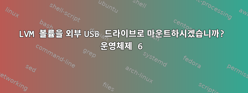 LVM 볼륨을 외부 USB 드라이브로 마운트하시겠습니까? 운영체제 6