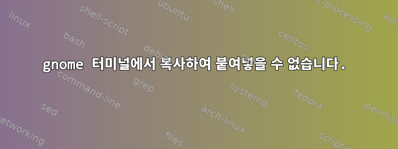 gnome 터미널에서 복사하여 붙여넣을 수 없습니다.