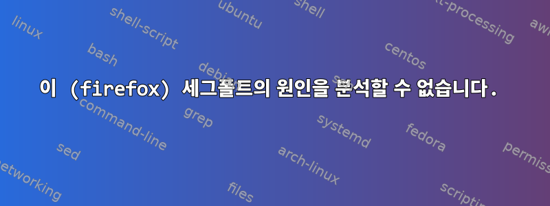 이 (firefox) 세그폴트의 원인을 분석할 수 없습니다.