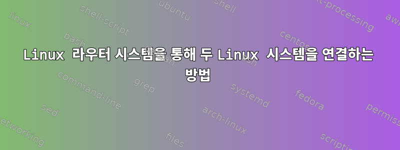 Linux 라우터 시스템을 통해 두 Linux 시스템을 연결하는 방법