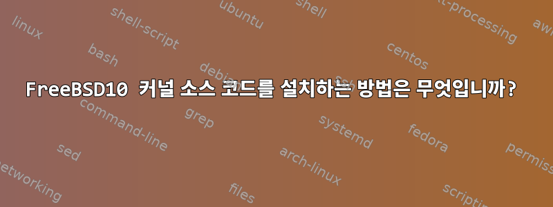 FreeBSD10 커널 소스 코드를 설치하는 방법은 무엇입니까?