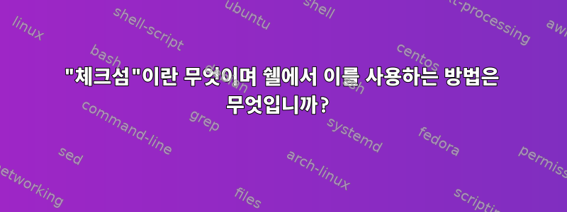 "체크섬"이란 무엇이며 쉘에서 이를 사용하는 방법은 무엇입니까?