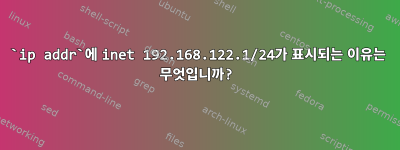 `ip addr`에 inet 192.168.122.1/24가 표시되는 이유는 무엇입니까?