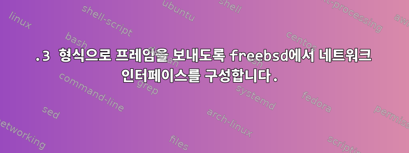 802.3 형식으로 프레임을 보내도록 freebsd에서 네트워크 인터페이스를 구성합니다.