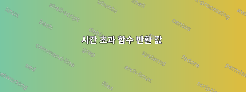 시간 초과 함수 반환 값