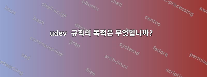 udev 규칙의 목적은 무엇입니까?