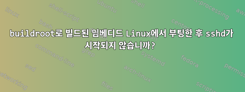 buildroot로 빌드된 임베디드 Linux에서 부팅한 후 sshd가 시작되지 않습니까?