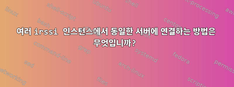 여러 irssi 인스턴스에서 동일한 서버에 연결하는 방법은 무엇입니까?