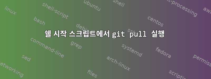 쉘 시작 스크립트에서 git pull 실행