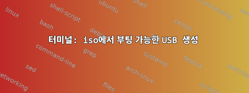 터미널: iso에서 부팅 가능한 USB 생성