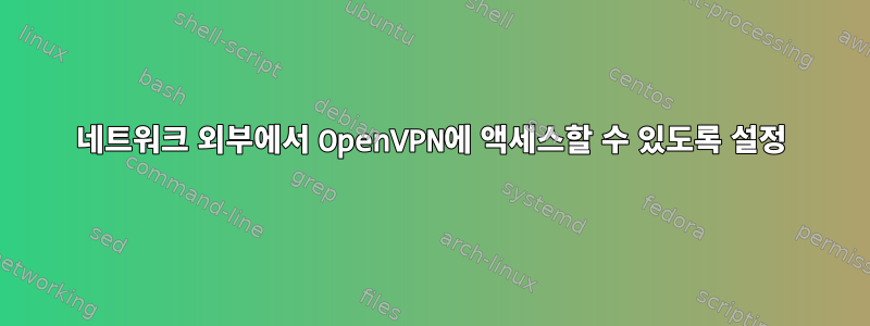 네트워크 외부에서 OpenVPN에 액세스할 수 있도록 설정