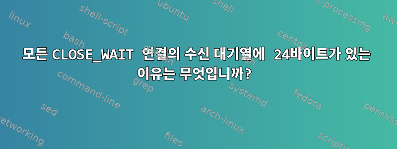 모든 CLOSE_WAIT 연결의 수신 대기열에 24바이트가 있는 이유는 무엇입니까?