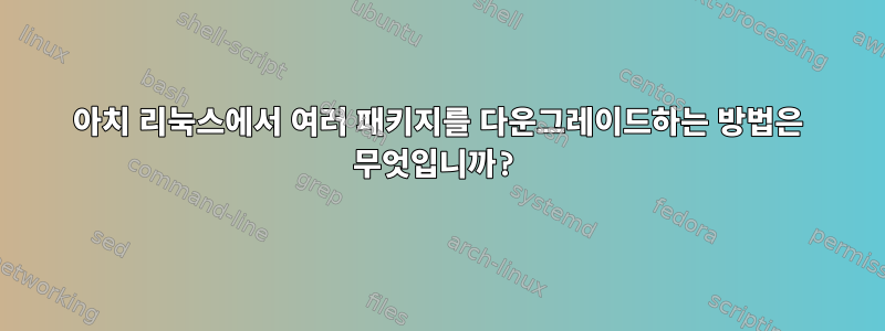 아치 리눅스에서 여러 패키지를 다운그레이드하는 방법은 무엇입니까?