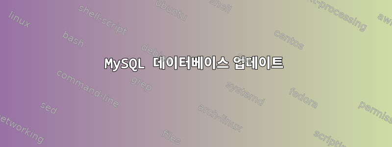 MySQL 데이터베이스 업데이트