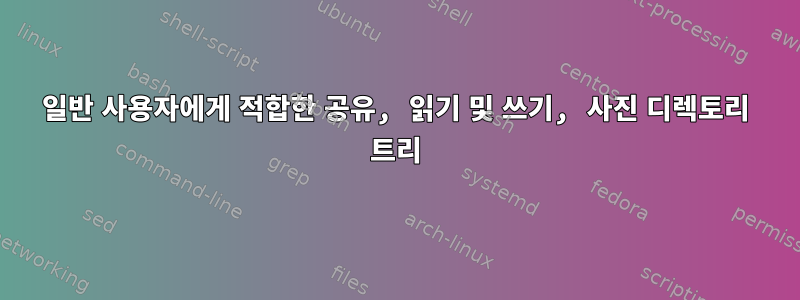 일반 사용자에게 적합한 공유, 읽기 및 쓰기, 사진 디렉토리 트리