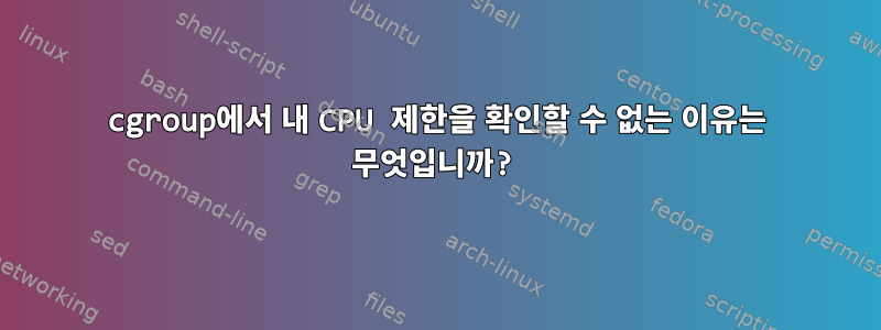 cgroup에서 내 CPU 제한을 확인할 수 없는 이유는 무엇입니까?