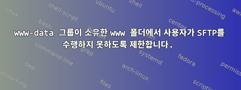 www-data 그룹이 소유한 www 폴더에서 사용자가 SFTP를 수행하지 못하도록 제한합니다.