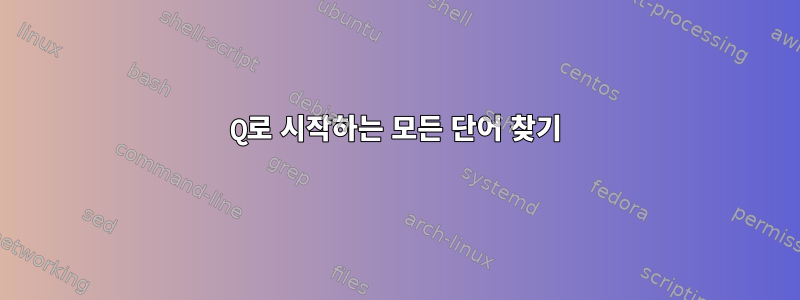 Q로 시작하는 모든 단어 찾기