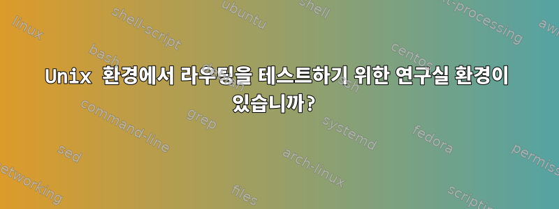 Unix 환경에서 라우팅을 테스트하기 위한 연구실 환경이 있습니까?