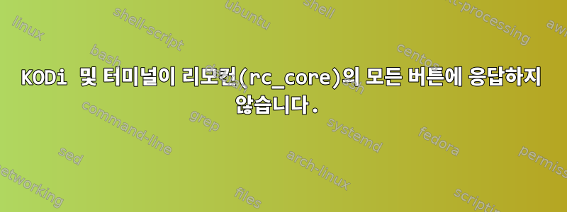 KODi 및 터미널이 리모컨(rc_core)의 모든 버튼에 응답하지 않습니다.