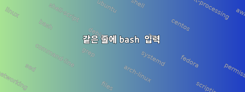 같은 줄에 bash 입력