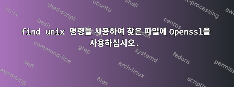 find unix 명령을 사용하여 찾은 파일에 Openssl을 사용하십시오.