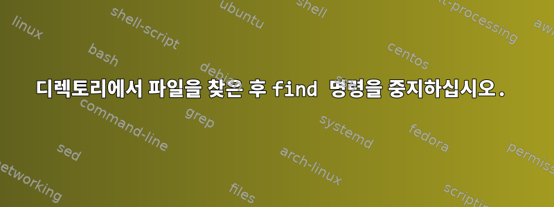 디렉토리에서 파일을 찾은 후 find 명령을 중지하십시오.