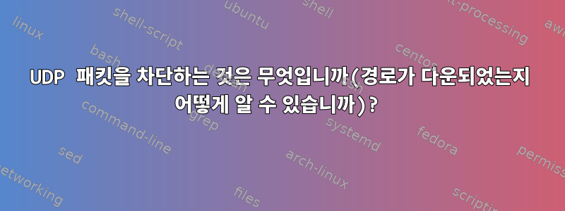 UDP 패킷을 차단하는 것은 무엇입니까(경로가 다운되었는지 어떻게 알 수 있습니까)?