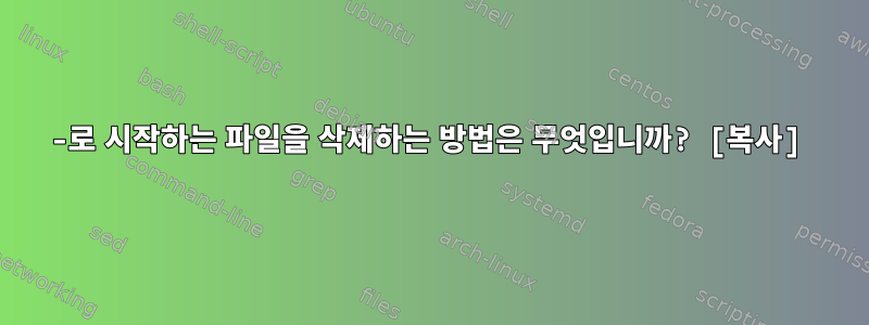 -로 시작하는 파일을 삭제하는 방법은 무엇입니까? [복사]