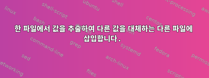 한 파일에서 값을 추출하여 다른 값을 대체하는 다른 파일에 삽입합니다.