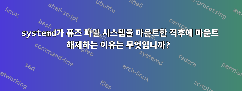 systemd가 퓨즈 파일 시스템을 마운트한 직후에 마운트 해제하는 이유는 무엇입니까?